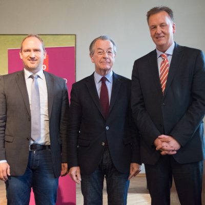 Dr. Falko Grube, Franz Müntefering und Burkhard Lischka auf dem SPD-Stadtparteitag am 22.10.2016