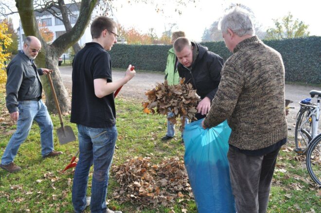 Arbeitseinsatz auf dem Spielplatz am Europaring, für den der SPD-Ortsverein Stadtfeld die Patenschaft übernommen hat (05.11.2011)